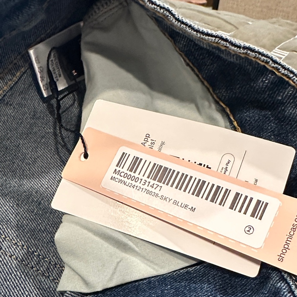 Denim Lace-Panel Jeans - Blue - Picture 3 of 11